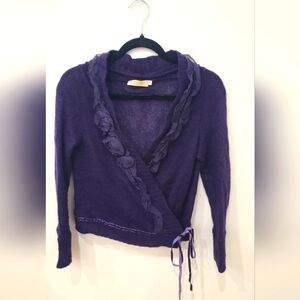 Rinascimento plump purple knit wrap sweater , M